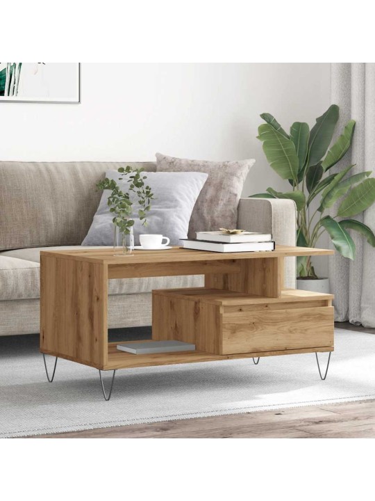 Konferenční stolek dub artisan 90 x 49 x 45 cm kompozitní dřevo