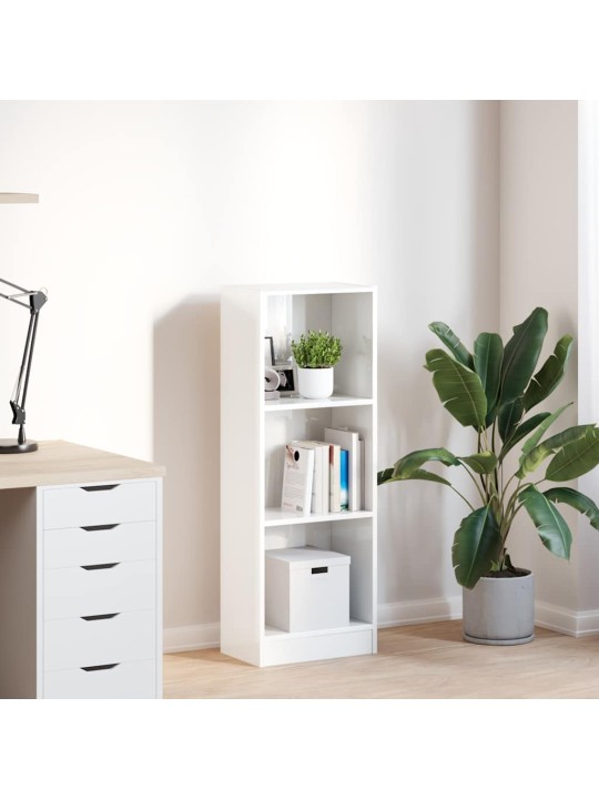 Knihovna bílá s vysokým leskem 40x24x109 cm kompozitní dřevo