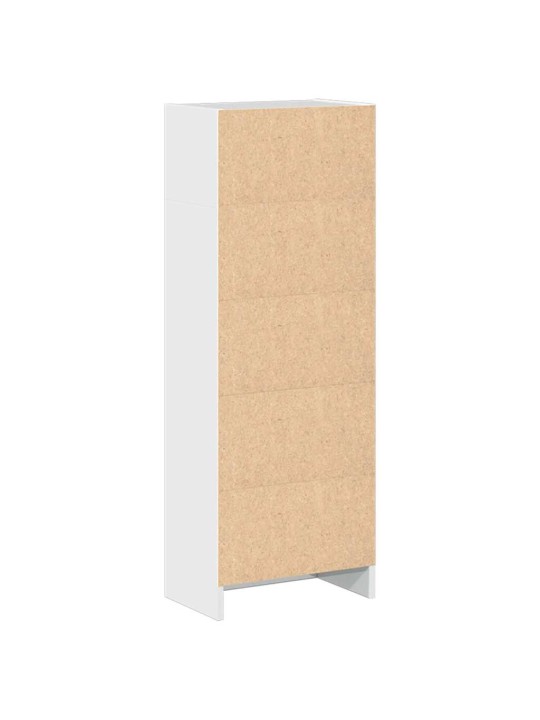 Knihovna bílá s vysokým leskem 40x24x109 cm kompozitní dřevo