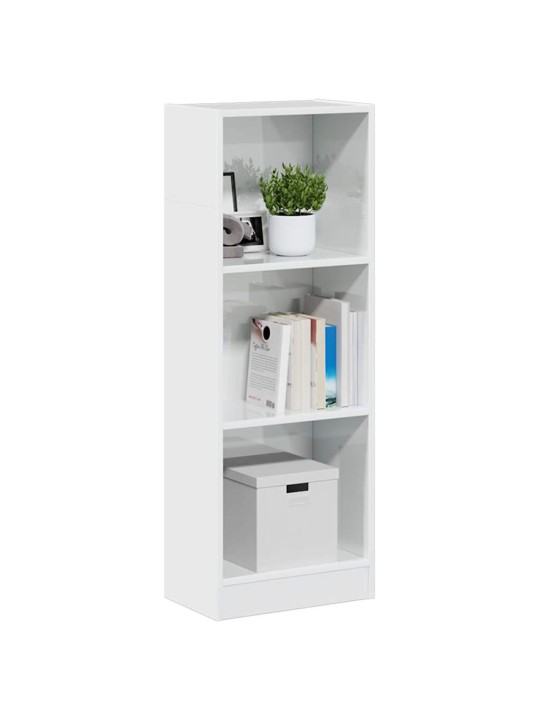 Knihovna bílá s vysokým leskem 40x24x109 cm kompozitní dřevo