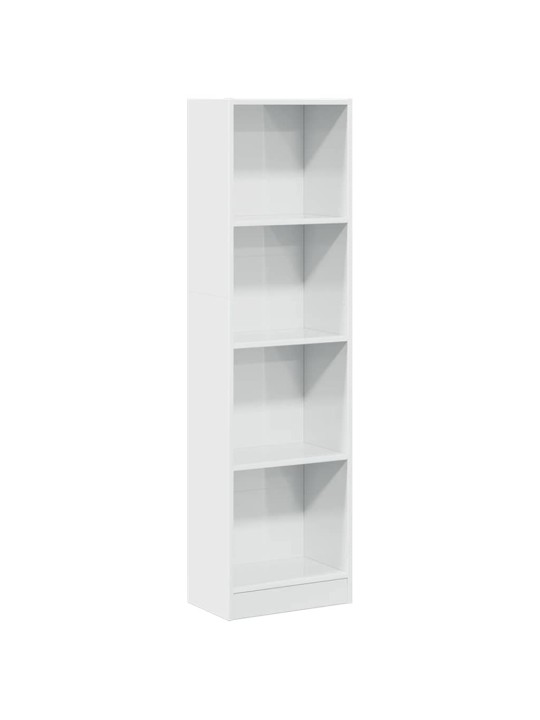 Knihovna bílá s vysokým leskem 40x24x143 cm kompozitní dřevo
