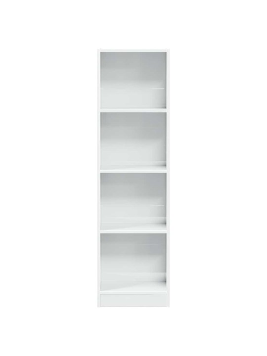 Knihovna bílá s vysokým leskem 40x24x143 cm kompozitní dřevo