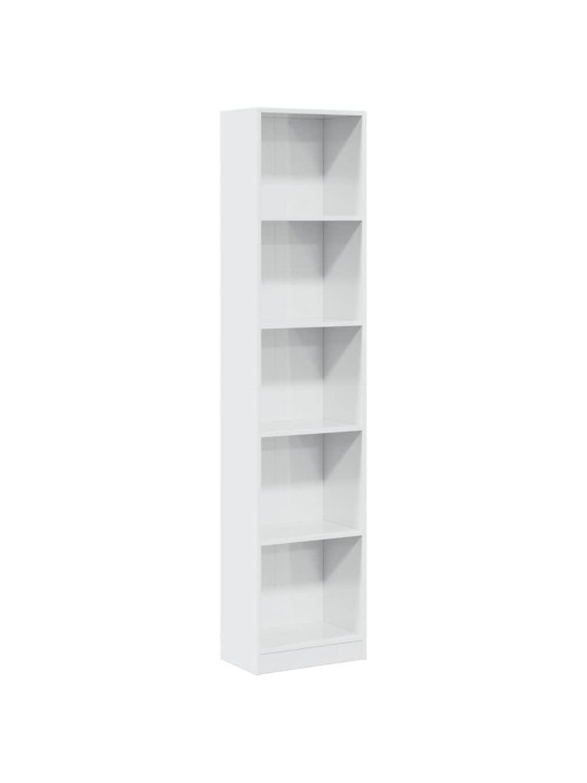 Knihovna bílá s vysokým leskem 40x24x176 cm kompozitní dřevo