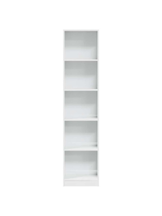 Knihovna bílá s vysokým leskem 40x24x176 cm kompozitní dřevo