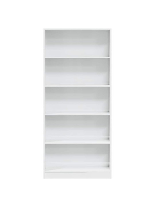 Knihovna bílá s vysokým leskem 80x24x176 cm kompozitní dřevo