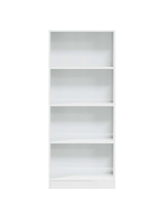 Knihovna bílá s vysokým leskem 60x24x143 cm kompozitní dřevo