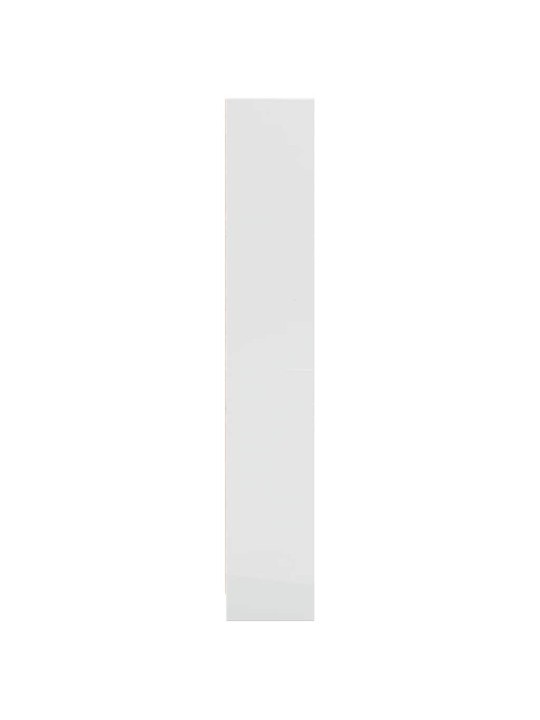 Knihovna bílá s vysokým leskem 60x24x143 cm kompozitní dřevo
