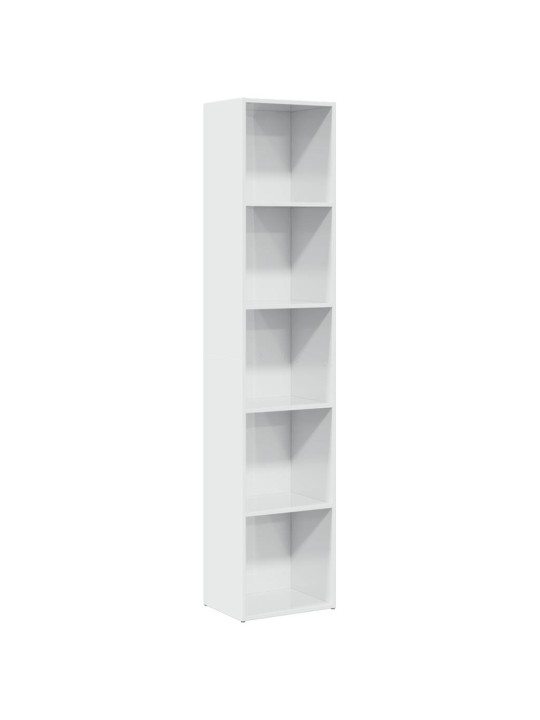 Knihovna bílá s vysokým leskem 40x30x189 cm kompozitní dřevo