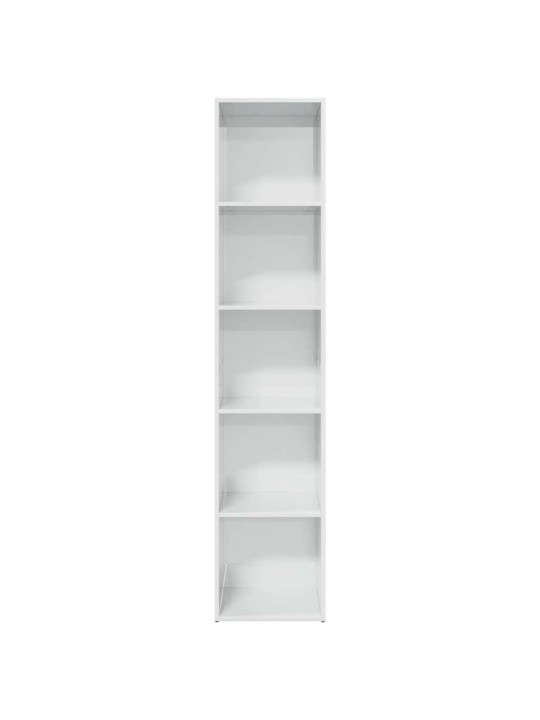 Knihovna bílá s vysokým leskem 40x30x189 cm kompozitní dřevo
