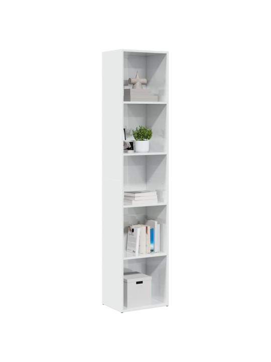 Knihovna bílá s vysokým leskem 40x30x189 cm kompozitní dřevo