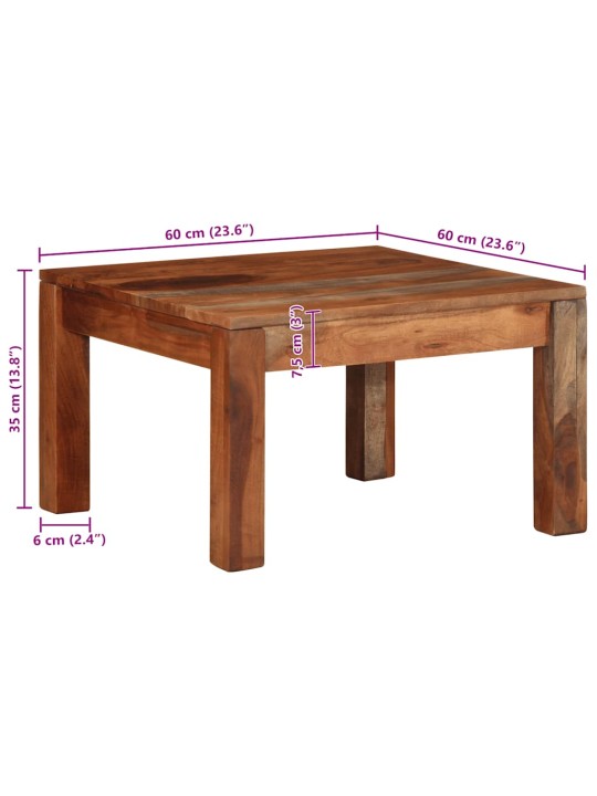 Konferenční stolek 60x60x35 cm masivní dřevo akácie