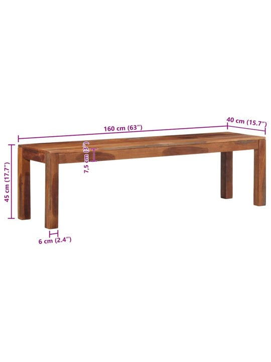 Lavice 160 cm masivní akáciové dřevo