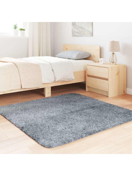 Koberec shaggy s vysokým vlasem navarra stříbrošedý 120x120 cm
