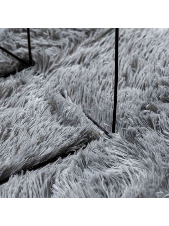 Koberec shaggy s vysokým vlasem navarra stříbrošedý 200x200 cm