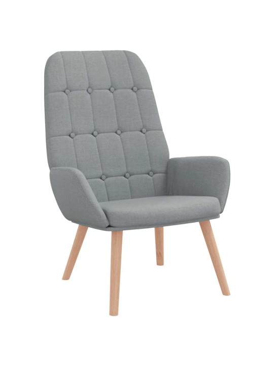 Relaxační židle světle šedá textil