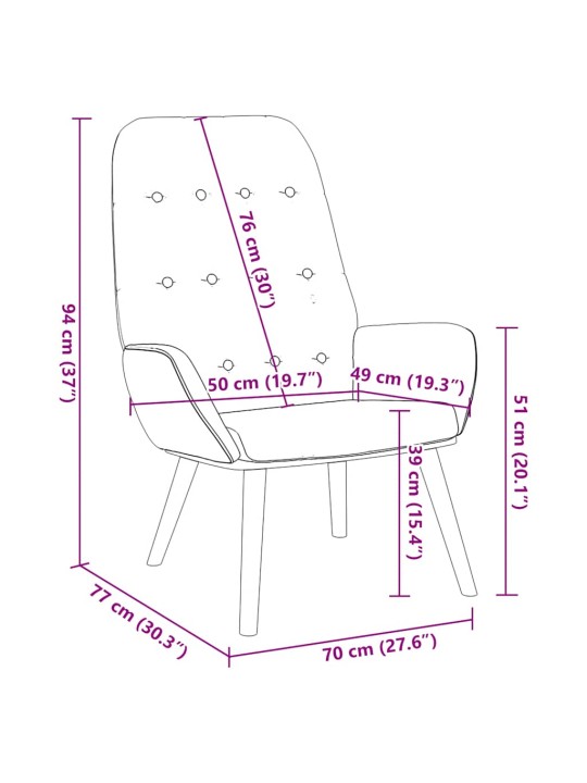 Relaxační židle světle šedá textil