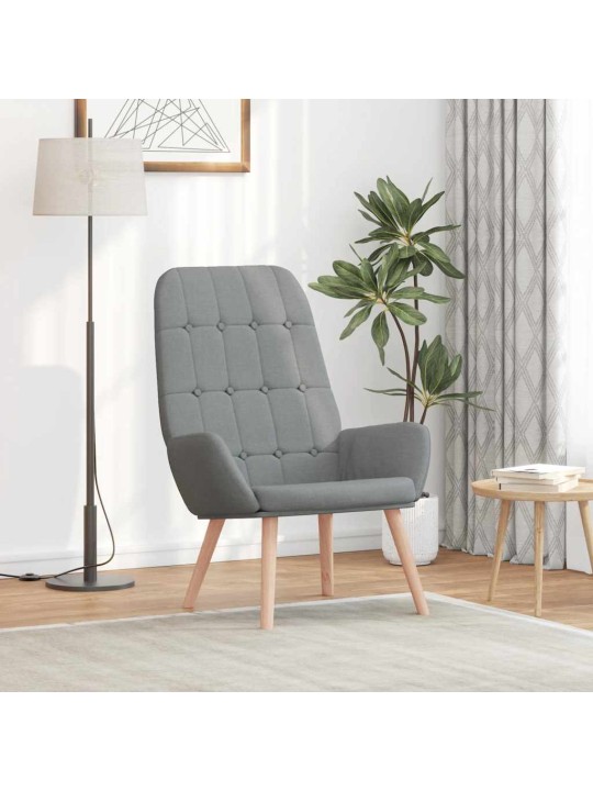 Relaxační židle světle šedá textil