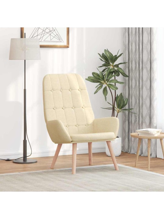 Relaxační židle krémová textil