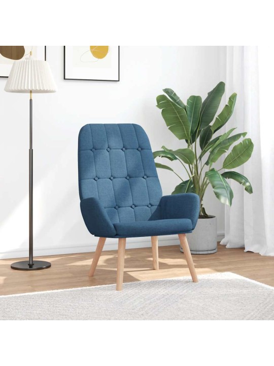 Relaxační křeslo modré textil