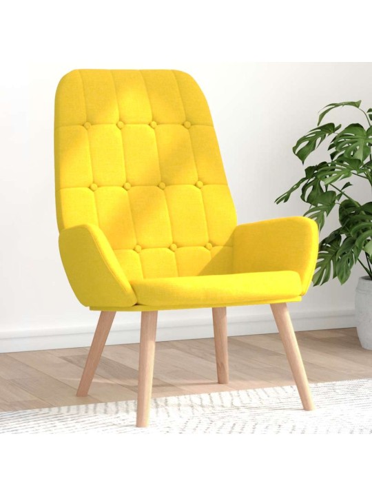 Relaxační židle světle žlutá textil