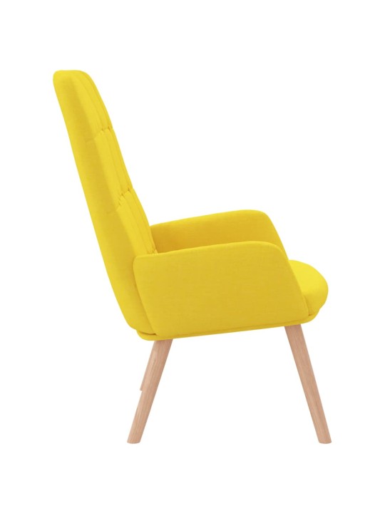 Relaxační židle světle žlutá textil
