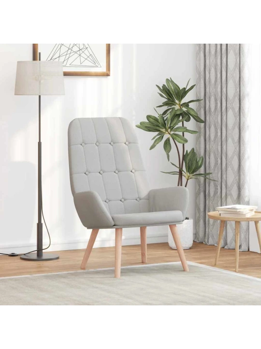 Relaxační křeslo obláčkově šedá textil