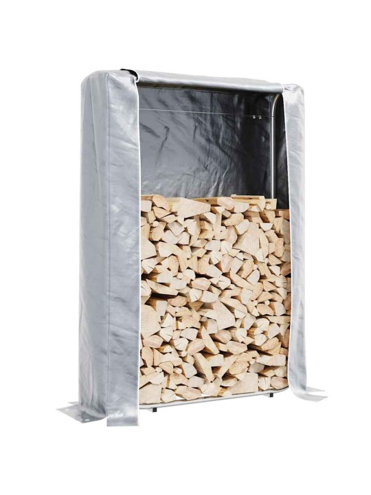 Stojan na palivové dřevo s krytem proti dešti 100x25x150 cm