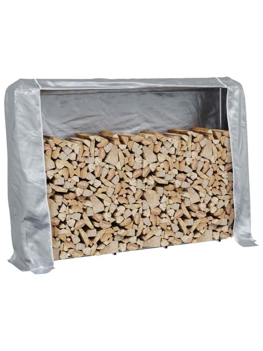 Stojan na palivové dřevo s krytem proti dešti 200x25x150 cm