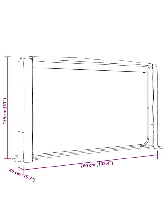 Stojan na palivové dřevo s krytem proti dešti 250x25x150 cm