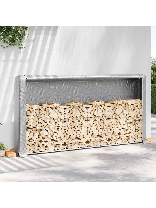 Stojan na palivové dřevo s krytem proti dešti 300x25x150 cm