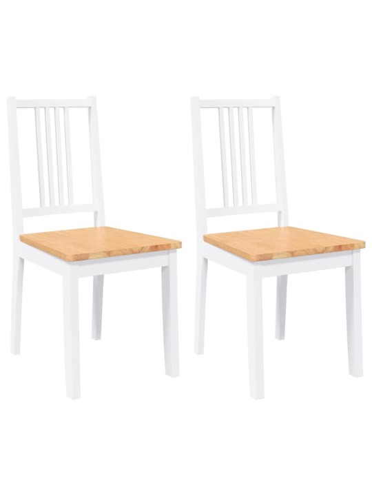 Jídelní židle 2 ks bílé masivní dřevo gumové