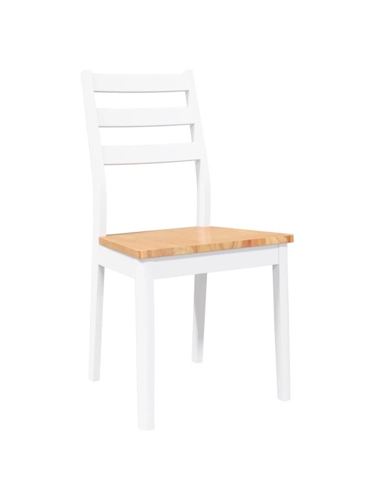 Jídelní židle 2 ks bílé masivní dřevo gumové