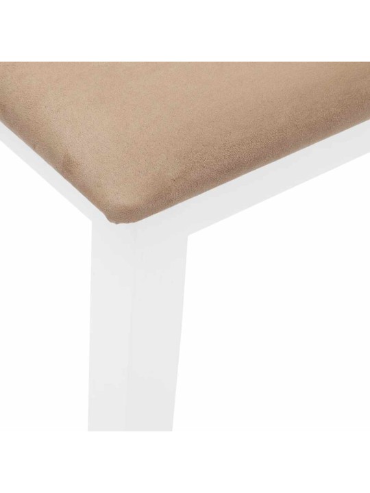 Lavice 110 cm bílá z masivního dřeva s gumou