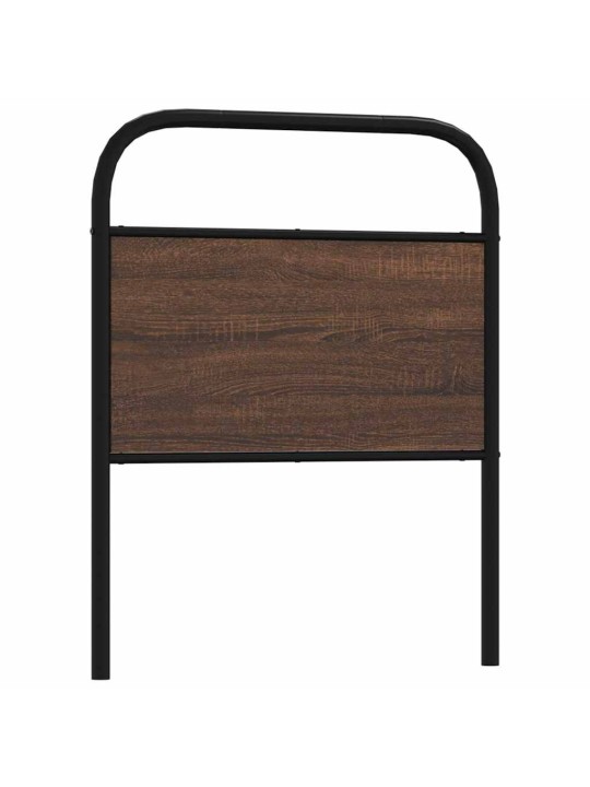 Čelo postele hnědý dub 80 cm ocel a kompozitní dřevo