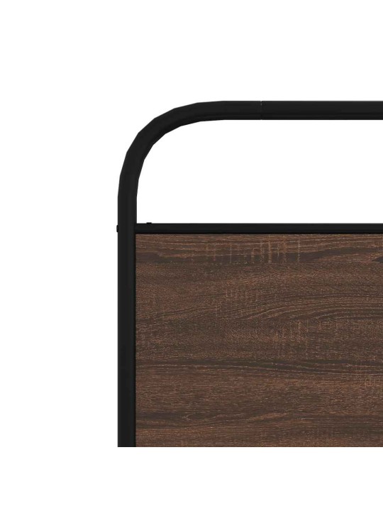 Čelo postele hnědý dub 90 cm ocel a kompozitní dřevo