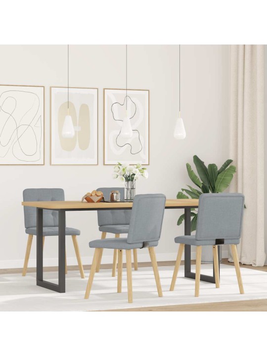 Jídelní židle 4 ks světle šedé textil