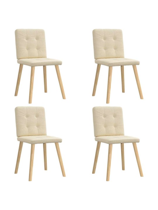 Jídelní židle 4 ks krémové textil