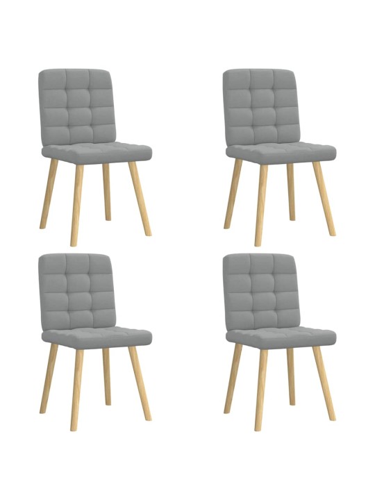 Jídelní židle 4 ks světle šedé textil