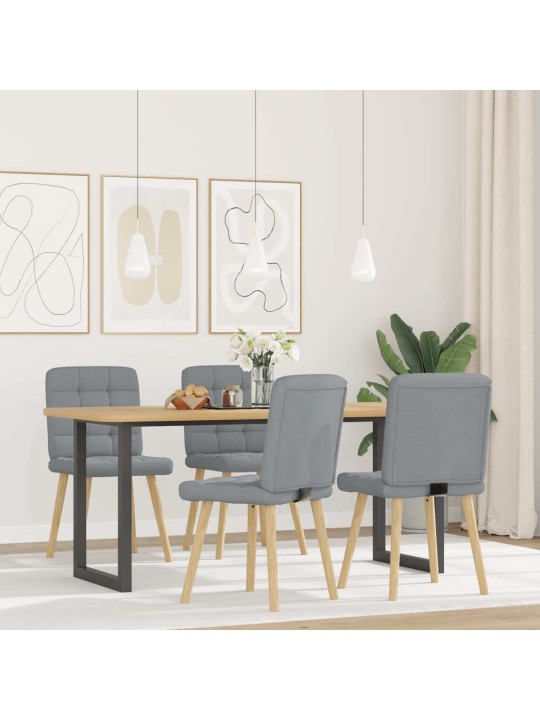 Jídelní židle 4 ks světle šedé textil