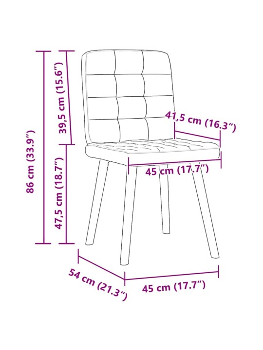 Jídelní židle 4 ks krémové textil