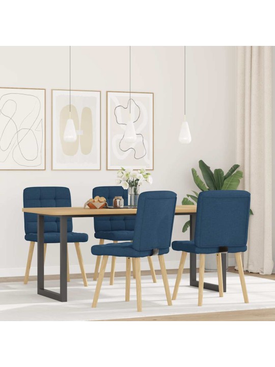 Jídelní židle 4 ks modré textil