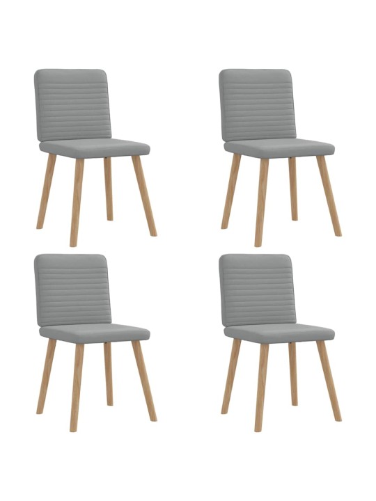 Jídelní židle 4 ks světle šedé textil