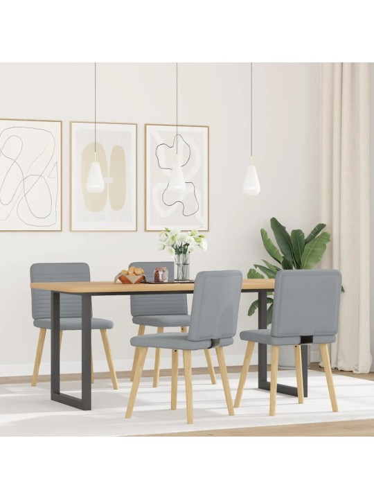 Jídelní židle 4 ks světle šedé textil