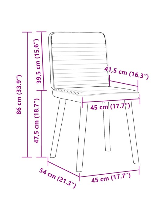Jídelní židle 4 ks krémové textil