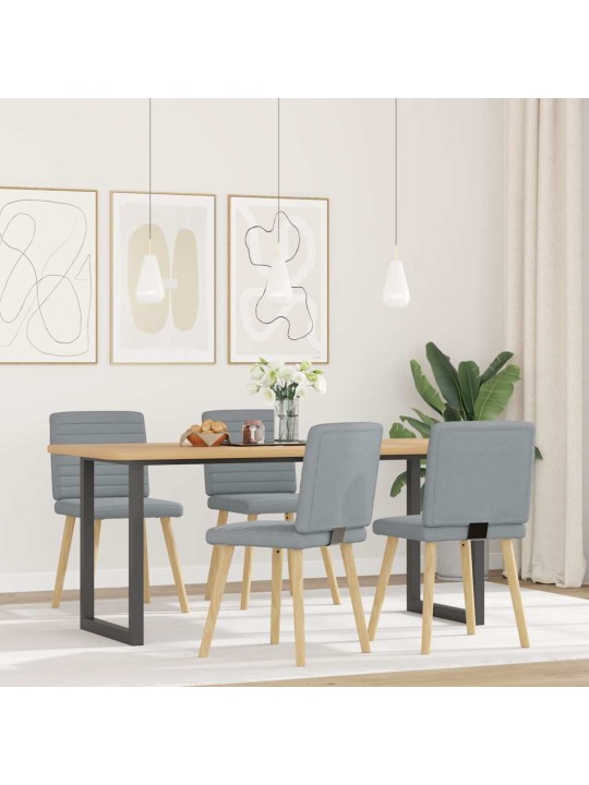 Jídelní židle 4 ks světle šedé textil