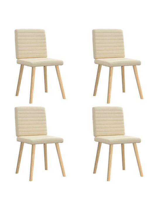 Jídelní židle 4 ks krémové textil