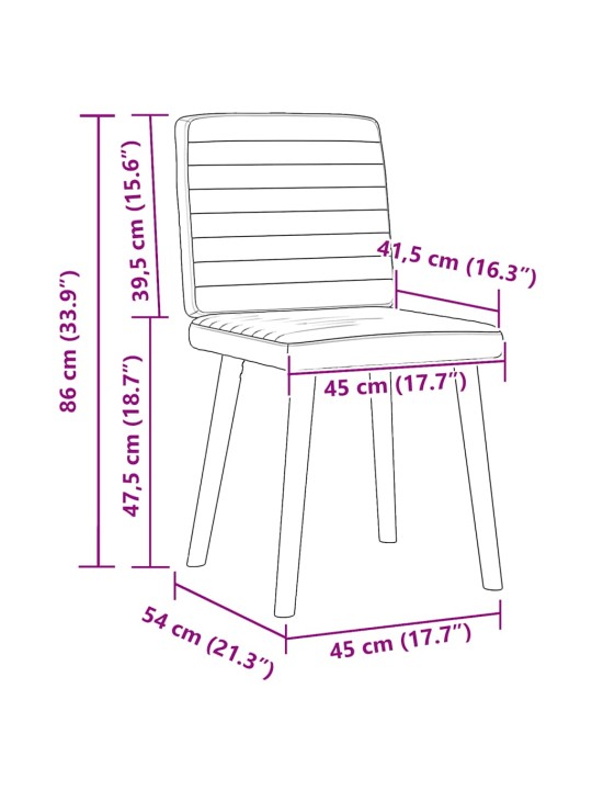 Jídelní židle 4 ks krémové textil