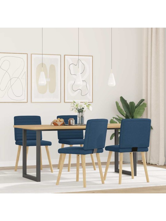 Jídelní židle 4 ks modré textil