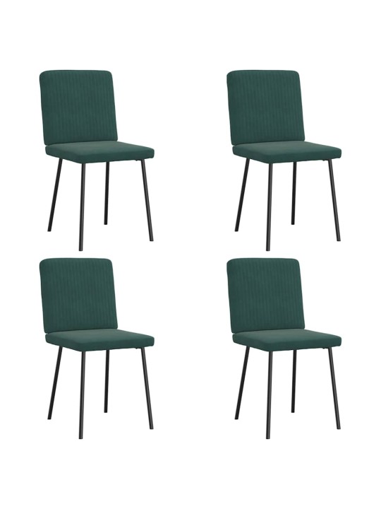 Jídelní židle 4 ks tmavě zelené samet