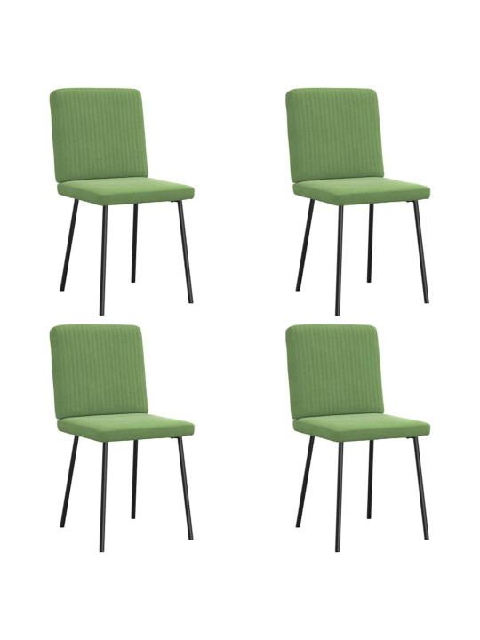 Jídelní židle 4 ks světle zelené samet